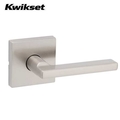 Kwikset Halifax - Hall/ Closet Lever with Square Rose / satin nickel KWS-720HFL-SMT-SQT-15